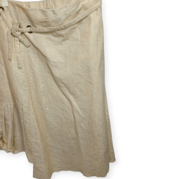 Sasha Dresses & Skirts - Sasha skirt ramie & cotton midi full skirt cream with gold foil Size 14